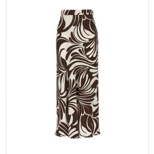LA DoubleJ Brown and White Maxi Skirt
